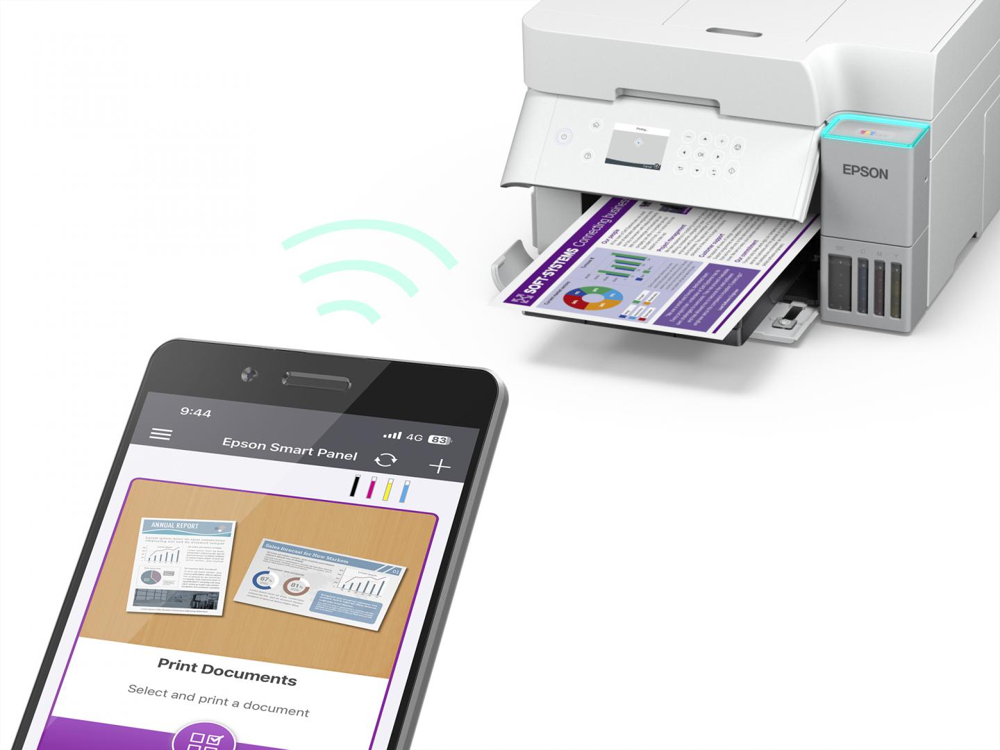 Multifunctional inkjet color Epson EcoTank CISS L6376, culoare alb, dimensiune - imagine 4