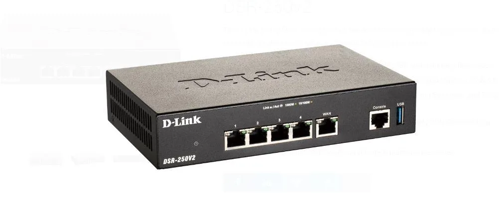 DSR-250v2 D-Link 5 Port Gigabit Vpn Router, Interfata: 1 X
