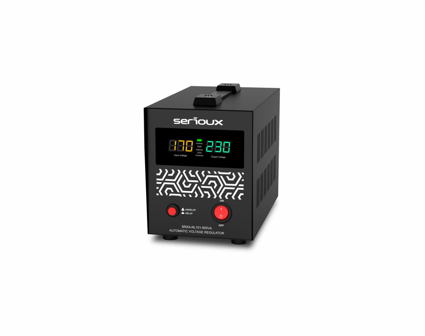 Stabilizator de tensiune Serioux Relay 101-500VA, putere 500VA/300W, tip releu,