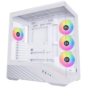 Carcasa LIAN LI VECTOR V100 RGB ALB, Tempered Glass, Sloturi