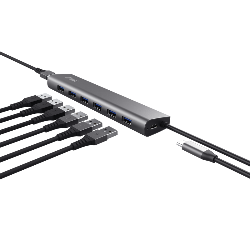 Hub Trust Halyx , 7 porturi USB 3.2 Gen 1, - imagine 3