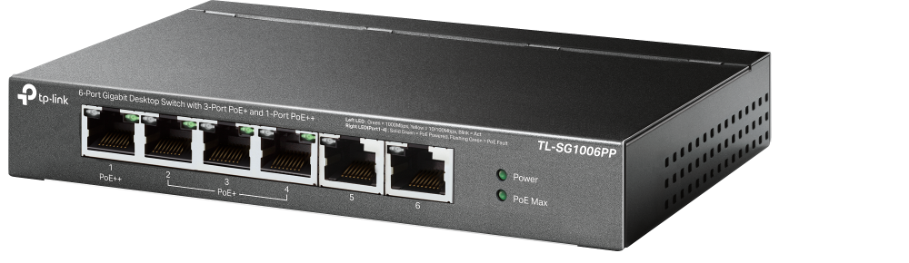 "6-Port Gigabit Desktop Switch with 3-Port PoE+ and 1-Port PoE++ - imagine 4
