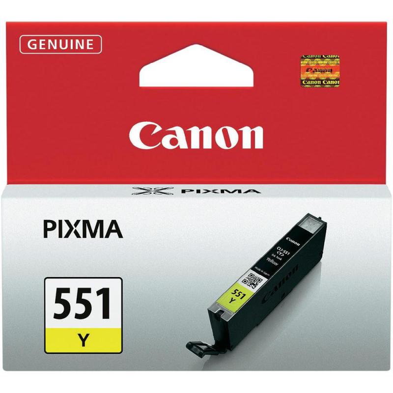 Cartus Cerneala CANON CLI-551Y, Yellow, Capacitate 7ml, pentru CANON Pixma