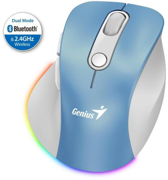 Mouse Genius, Ergo 9000S, PC sau NB, wireless, BT+2.4GHz, optic,
