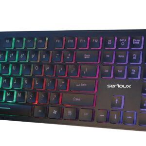 Tastatura Serioux 9500i, cu fir, US layout, iluminata, taste tip