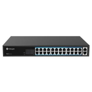 POE Switch Milesight 24 Porturi POE MS-S0224-GL, Porturi: 24X10/100MbpsPoEports(RJ45)+2X1000Mbps uplink