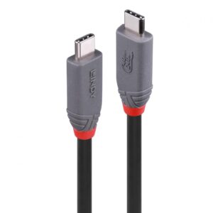Cablu Lindy 0.8m USB 4 Type C 40Gbps Anthra line,
