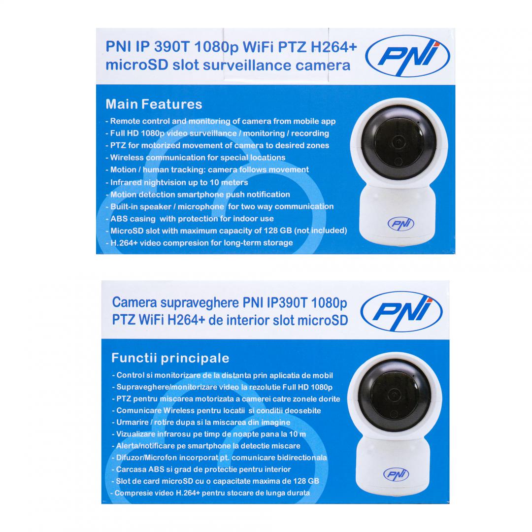 Camera supraveghere video PNI IP390T 1080P cu PTZ WiFi H264+ - imagine 9