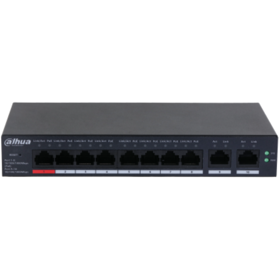 Dahua 10-Port Cloud Managed Desktop Gigabit Switch cu 8-Port PoE, - imagine 3