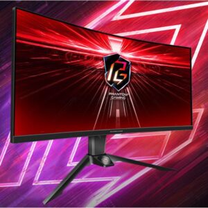 Monitor Gaming Asrock curbat PG34WQ15R2B, diagonala: 34", Aspect: 21:9, anti-glare,