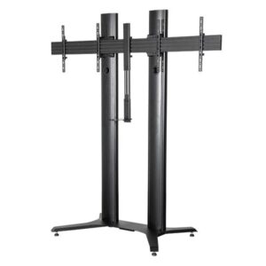 Stand mobil dublu B-Tech 56-65" 2m, negru