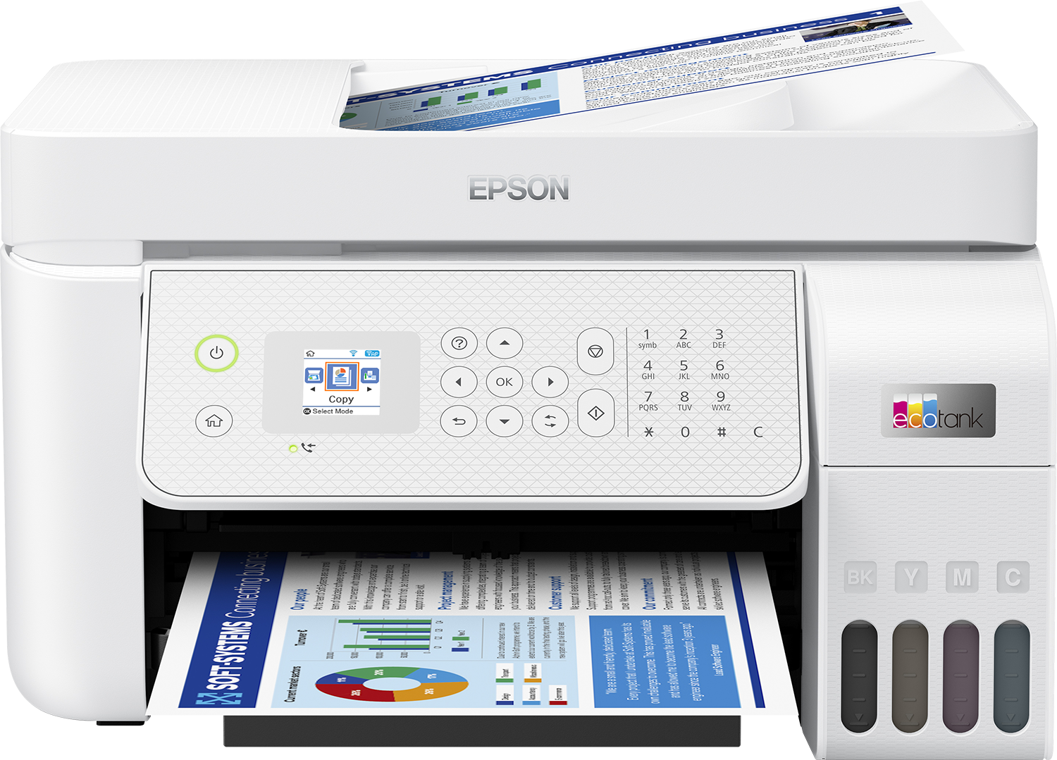 Multifunctional inkjet color Epson EcoTank CISS L5316, culoare: alb, dimensiune