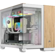 Carcasa Corsair 2500X Micro Atx Dual Chamber White/Bamboo Wood