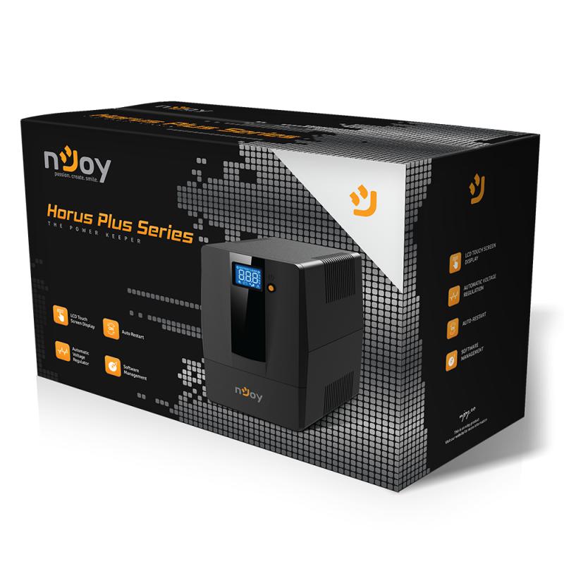 UPS nJoy Horus Plus 1000, 1000VA/600W, Afisaj LCD cu ecran - imagine 4