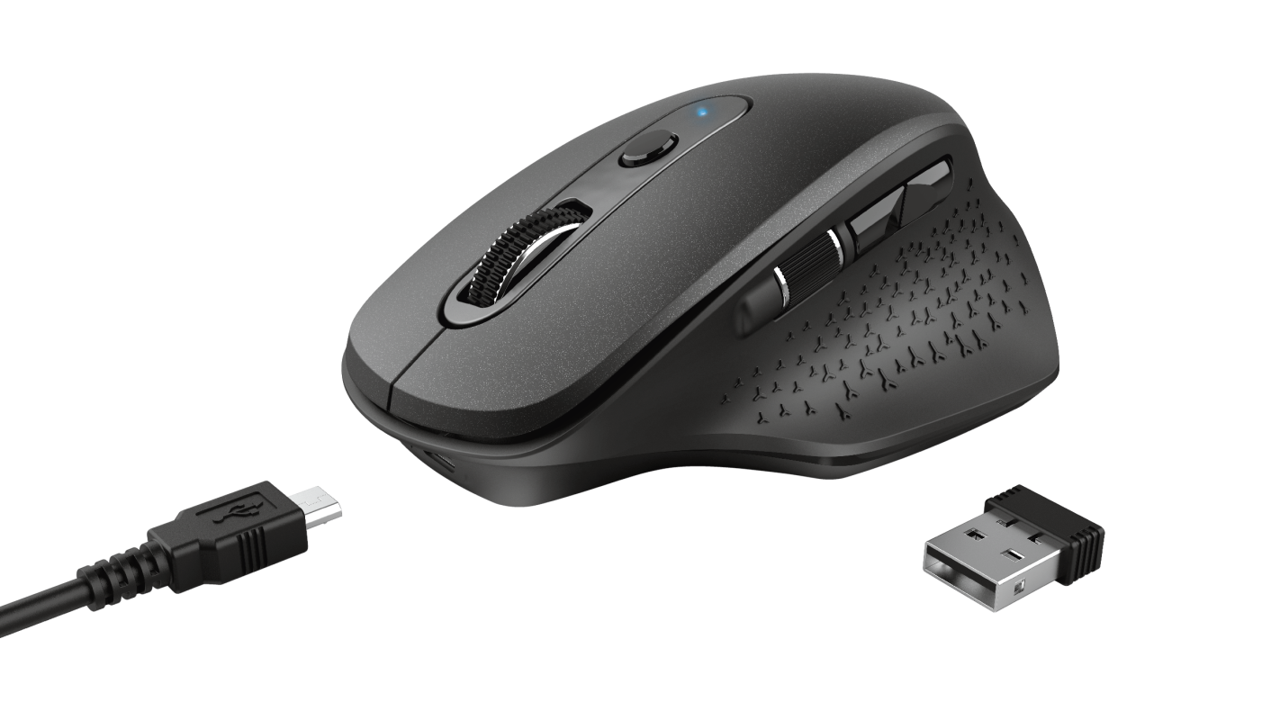 Mouse Trust Ozaa, Rechargeable Wireless, negru