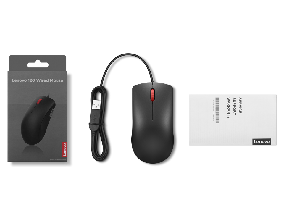 Mouse cu fir Lenovo 120; 1600DPI; conectivitate: USB-A; senzor optic; - imagine 8