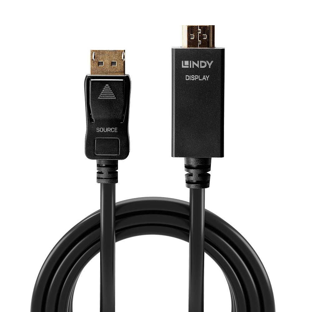 Cablu Lindy 1m DisplayPort la HDMI 4K30Hz, rezolutie maxima - imagine 4