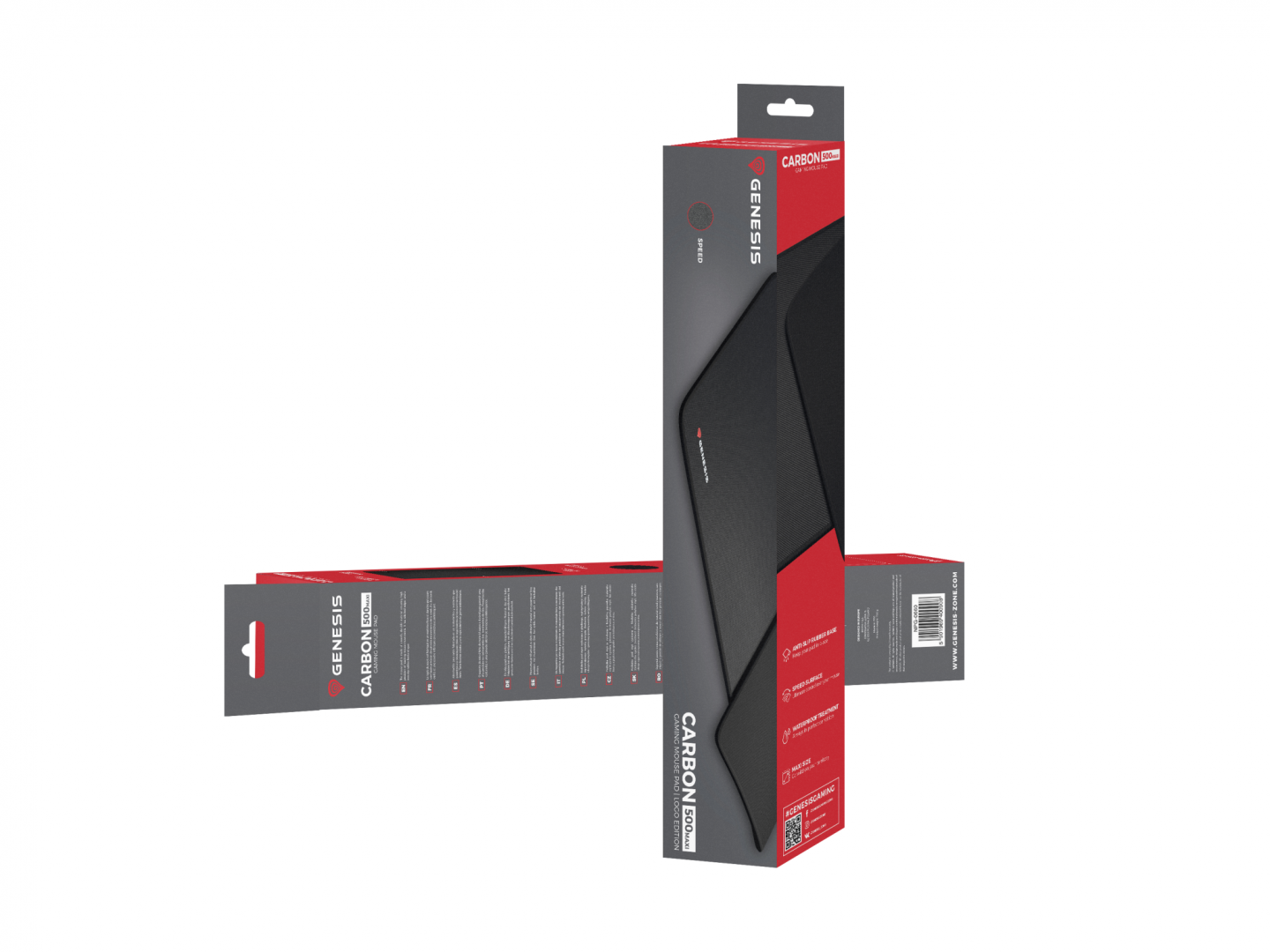 Mousepad Genesis Carbon 500 Maxi Logo, material cauciuc + textil, - imagine 7