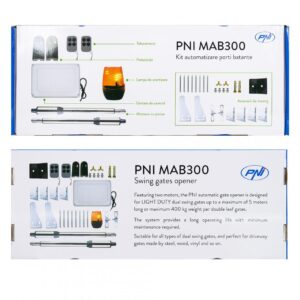 Kit automatizare porti batante PNI MAB300, cu 2 motoare 40W,