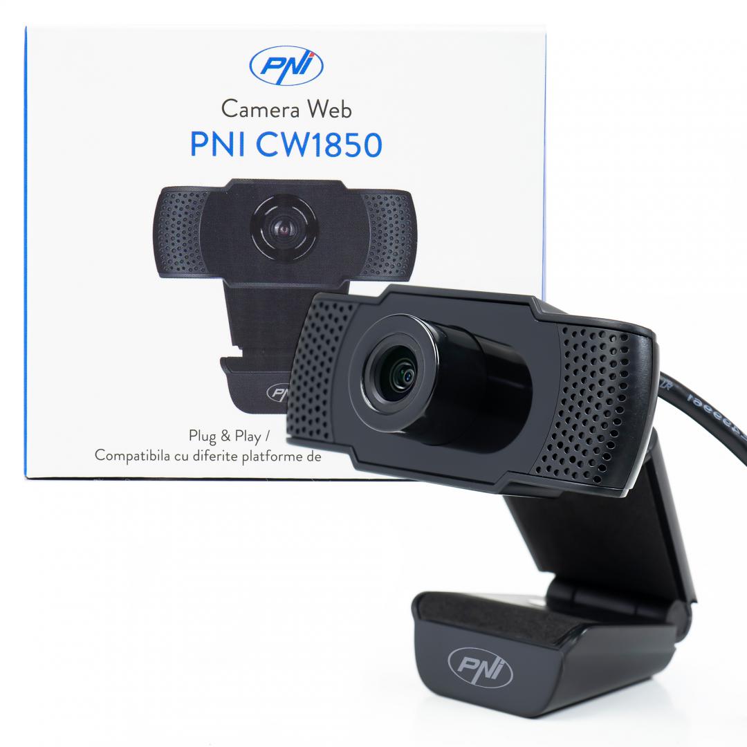 Camera Web PNI CW1850 Full HD 1080P 2MP, USB, clip-on,