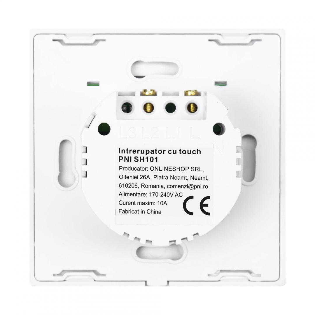 Intrerupator cu touch PNI SH101 alb cu LED indicator cu - imagine 5
