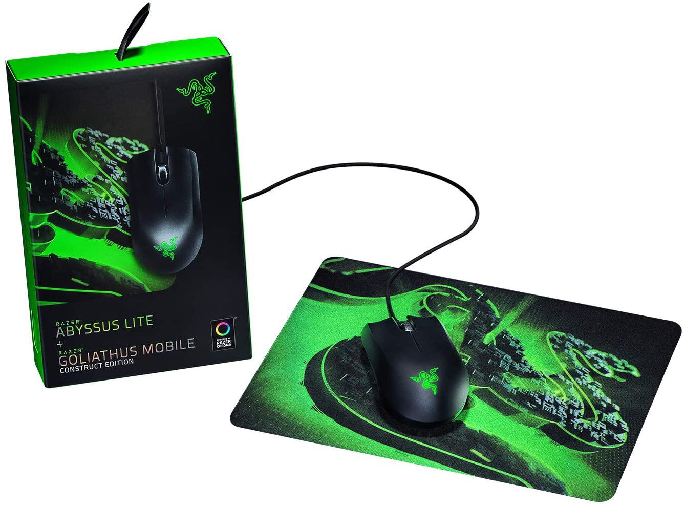Mouse Gaming Razer Abysus Lite, Goliathus Mobile Construct Edition, negru