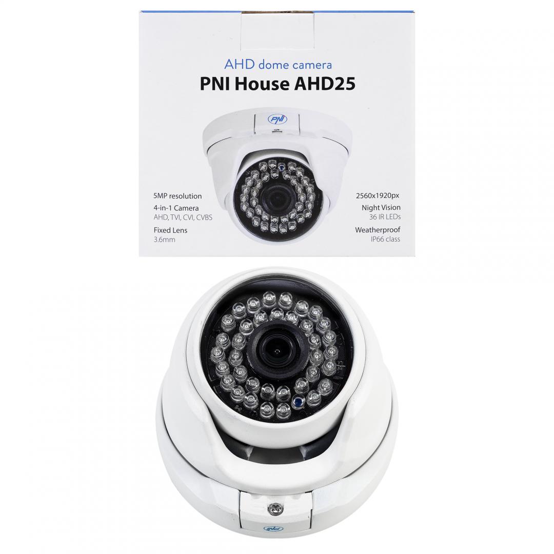 Camera supraveghere video PNI House AHD25 5MP, dome, lentila 3.6mm, - imagine 3