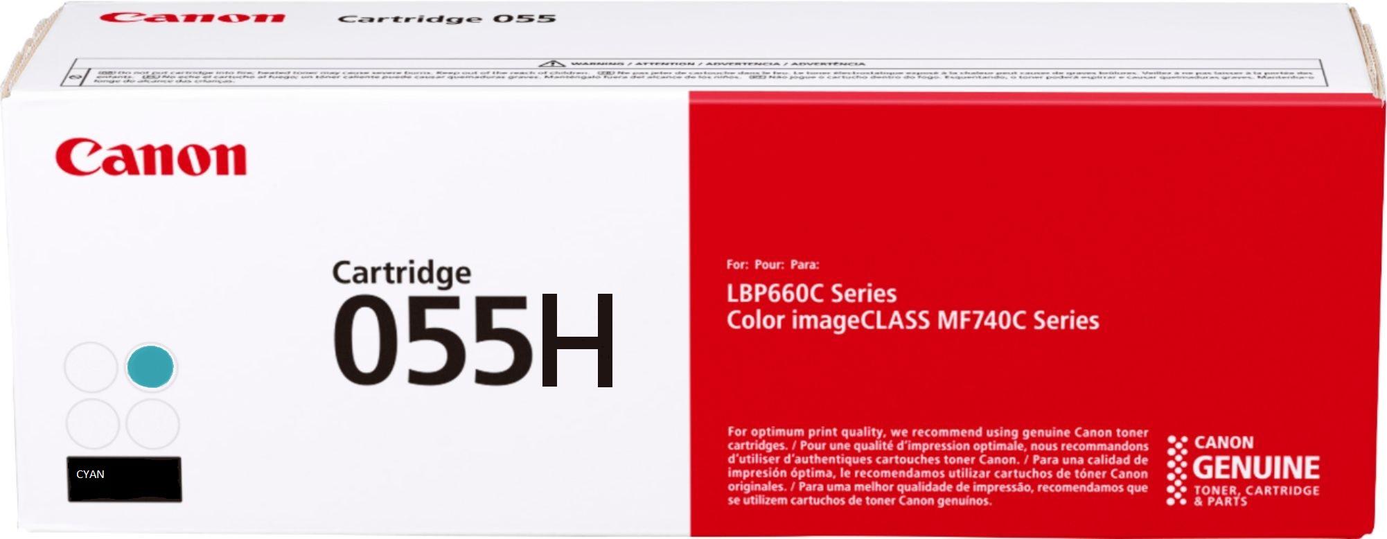 Toner Canon CRG055HC Cyan, High Yeld capacitate 5.9k pagini, pentru