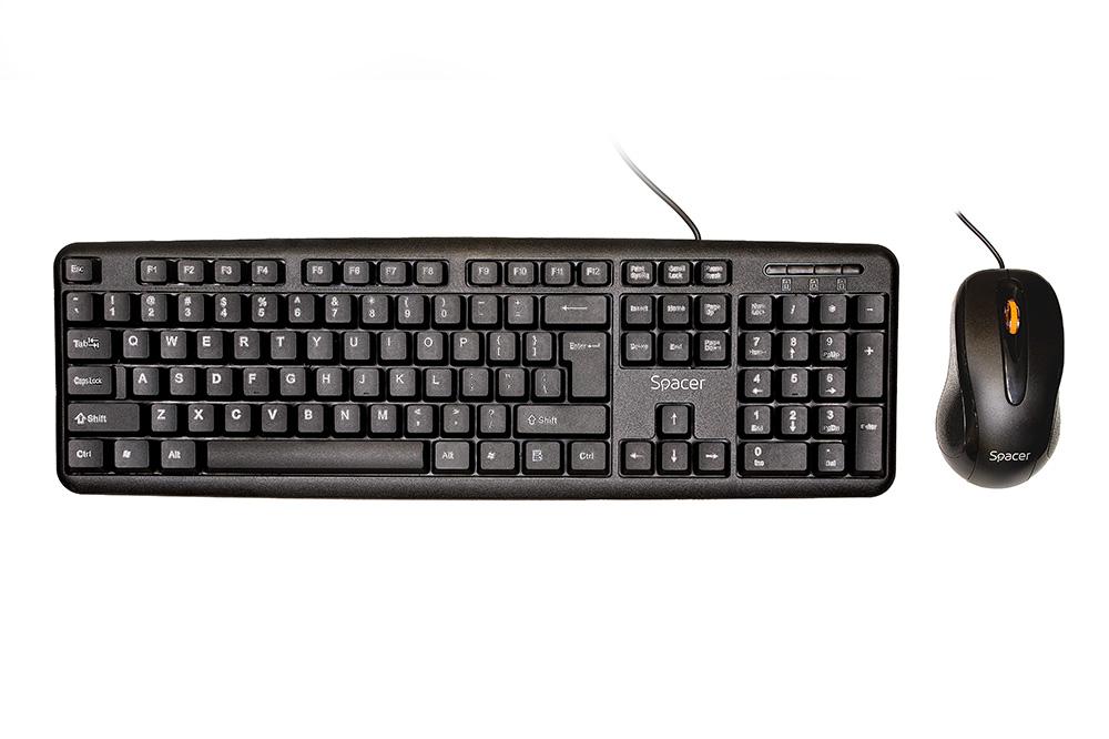 Kit Tastatura si Mouse Spacer SPDS-S6201 cu Fir, USB, Tastatura - imagine 3