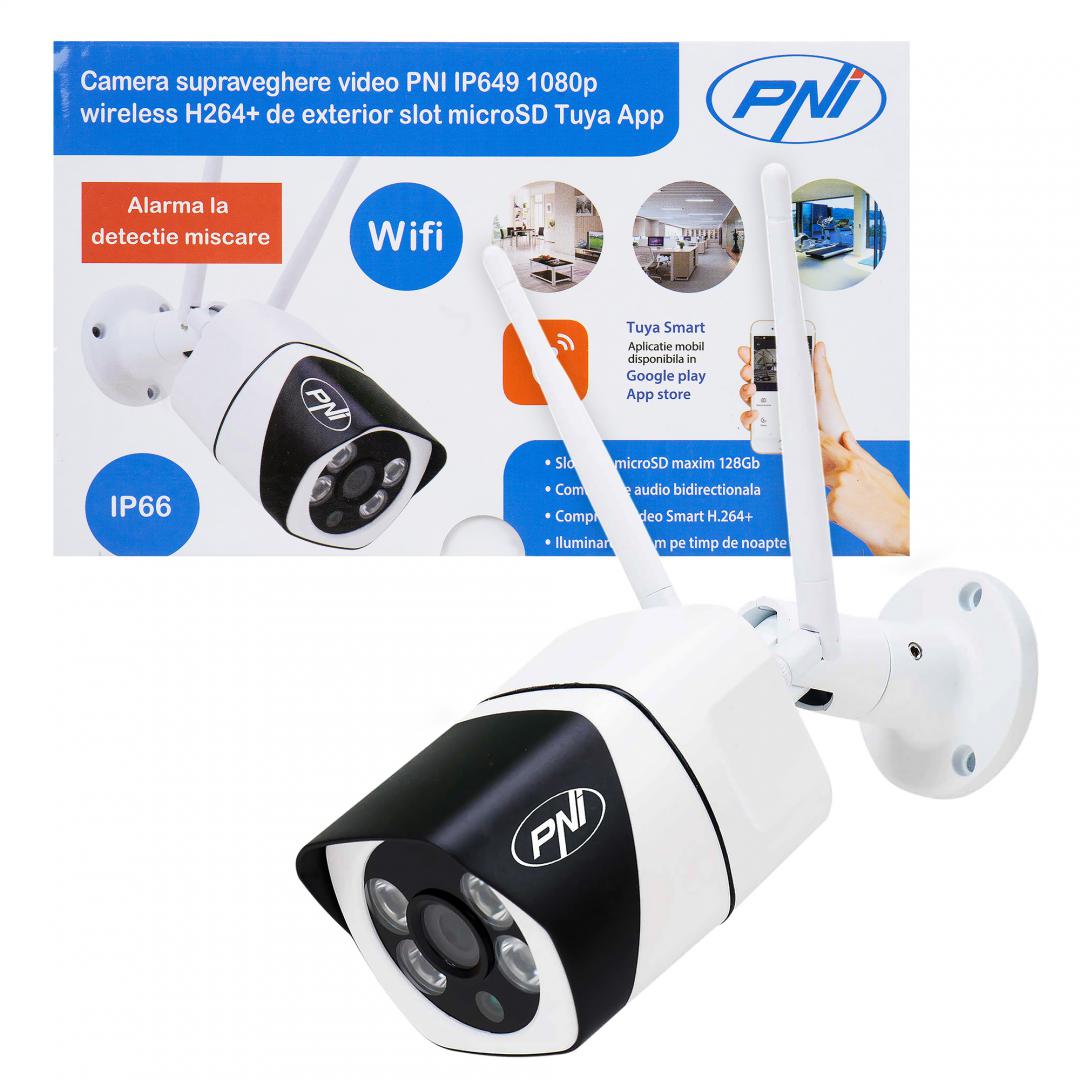 Camera supraveghere video PNI IP649 cu IP, 2MP 1080P, WiFi,