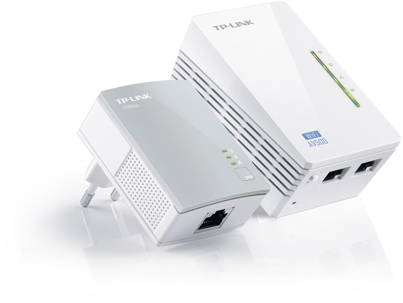TP-Link, Adaptor PowerLine 300Mbps, Extender Wireless AV600 KIT, HomePlug AV,2