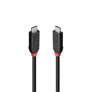 Cablu Lindy 1m USB4 240W Type C, 40 Gbps, Black