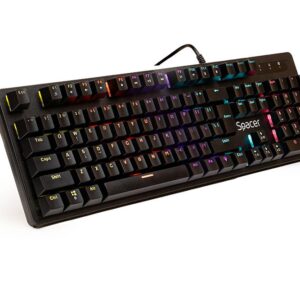 Tastatura Spacer WARRIOR cu fir, USB, switch-uri mecanice albastre, 50