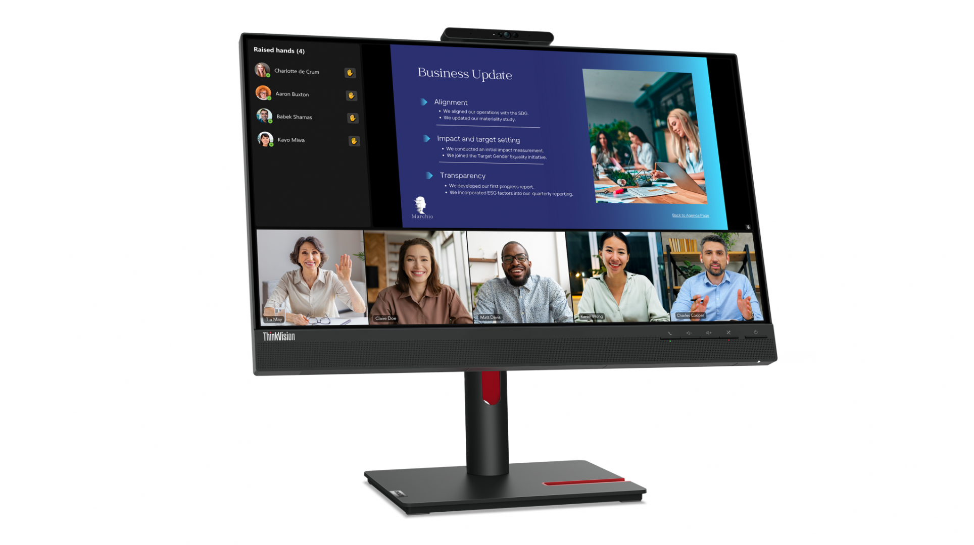 Lenovo ThinkVision T24v-30; 23.8"IPS, FHD (1920x1080), 16:9, Brightness: 250 cd/m², - imagine 3