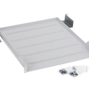 Raft fix perforat Triton 19" 1U/550 capacitate incarcare 40kg, gri