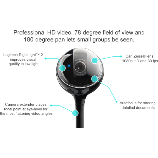 Camera videoconferinta Logitech BCC950, rezolutie Full HD 1080p - imagine 6