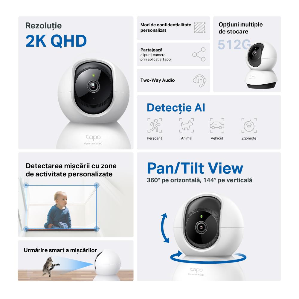 TP-LINK TAPO C220 camera supraveghere WI-FI pentru interior cu funcție - imagine 3