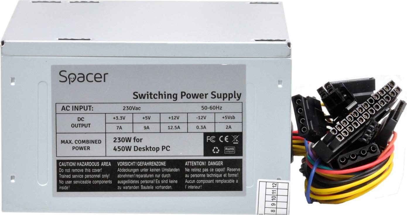 Sursa Spacer ATX 450, 230W for 450 Desktop PC, „SPS-ATX-450” - imagine 3