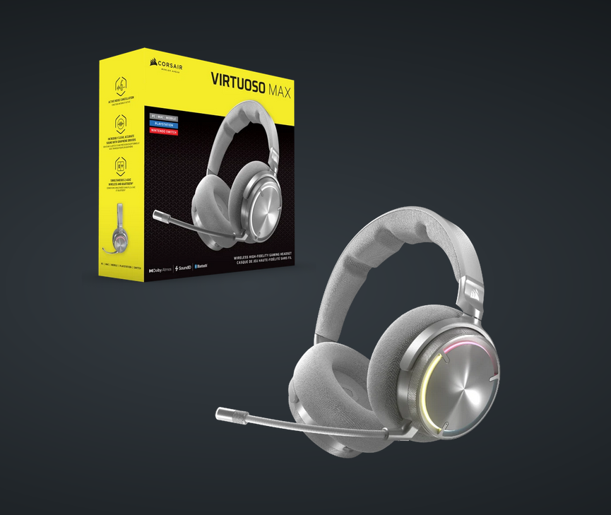 Casti Gaming CORSAIR VIRTUOSO MAX WIRELESS Silver