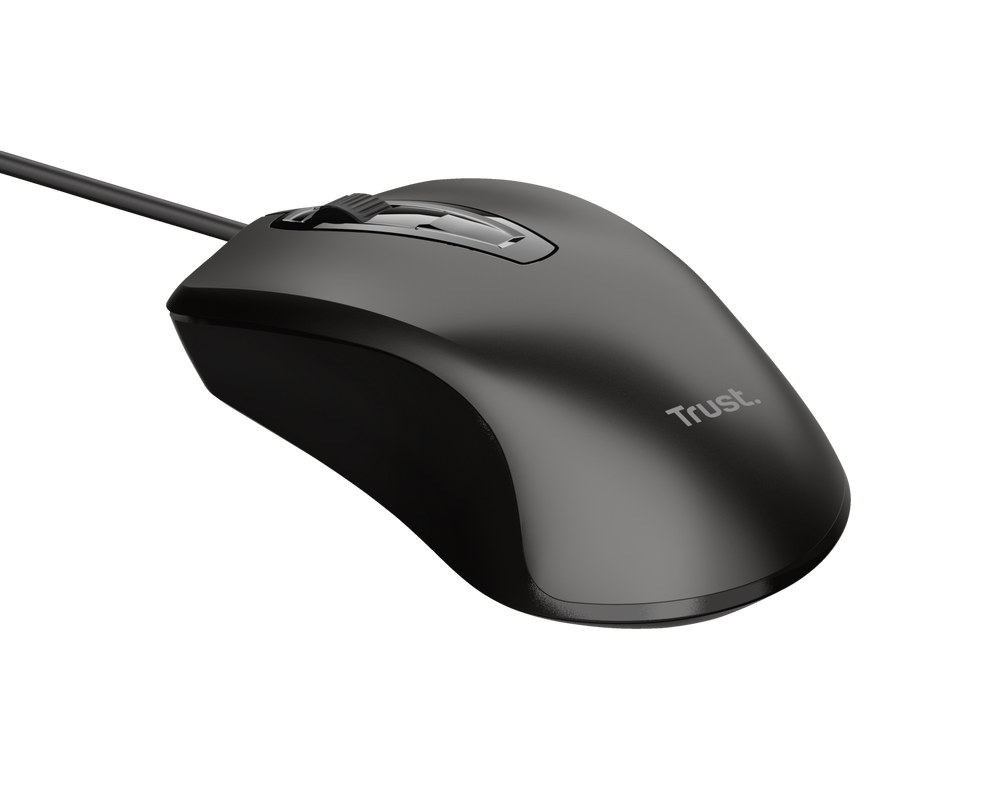Mouse Trust cu fir, optic, rezolutie maxima 1200 DPI, negru - imagine 4