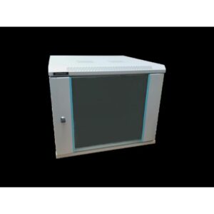 Rack 6U 600×600, montare pe perete, usa din sticla, panouri
