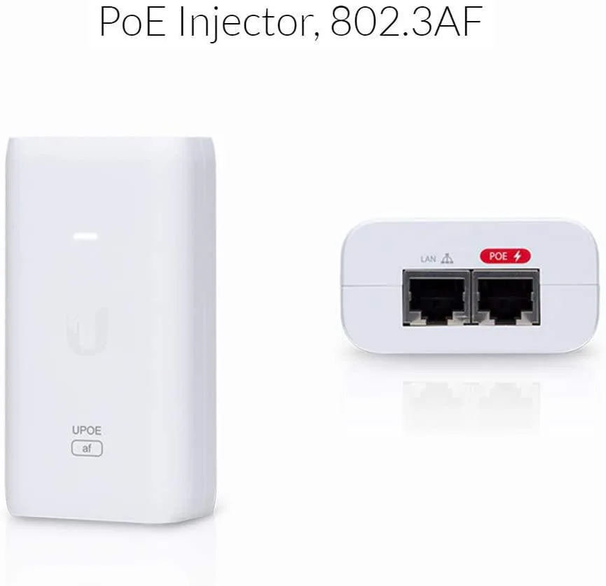 Ubiquiti POE External Injector, U-POE-Af, Output Voltage 48VDC @ 0.32A