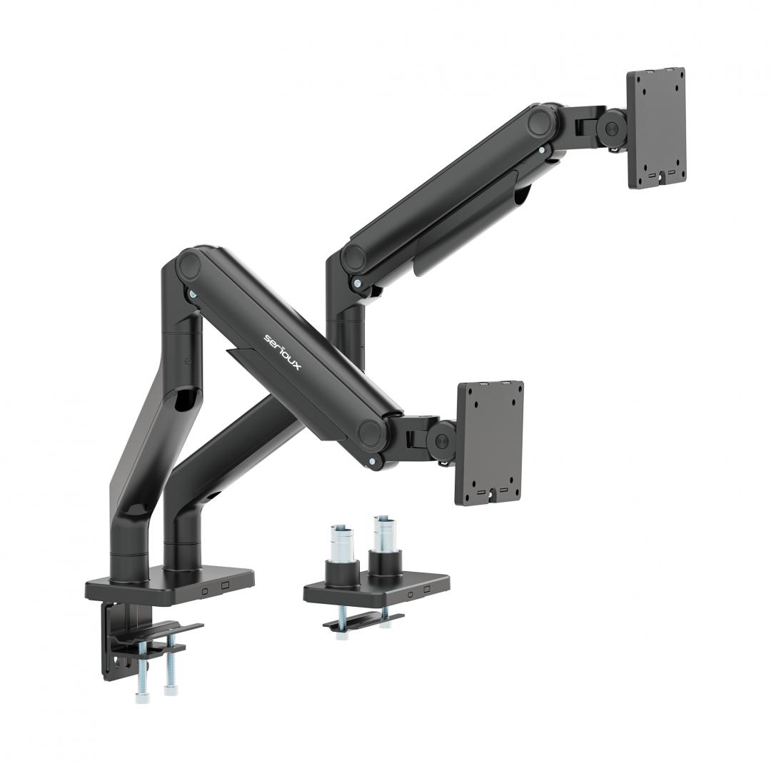 Suport 2 monitoare Serioux MM74-C024, tehnologie arc, compatibilitate dimensiune