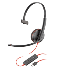 Poly Blackwire 3210 Monaural USB-C Headset +USB-C/A Adapter