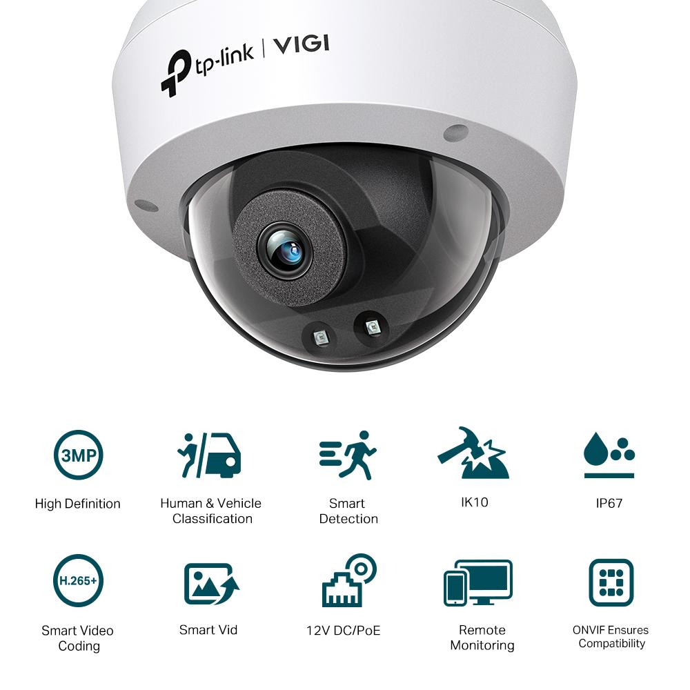 Camera IP Dome TP-Link VIGI C230I(4MM), 3MP, Lentila 4mm, IR - imagine 3