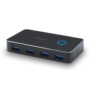 Switch USB Lindy, 4 porturi USB 3.0 2:4, latime de