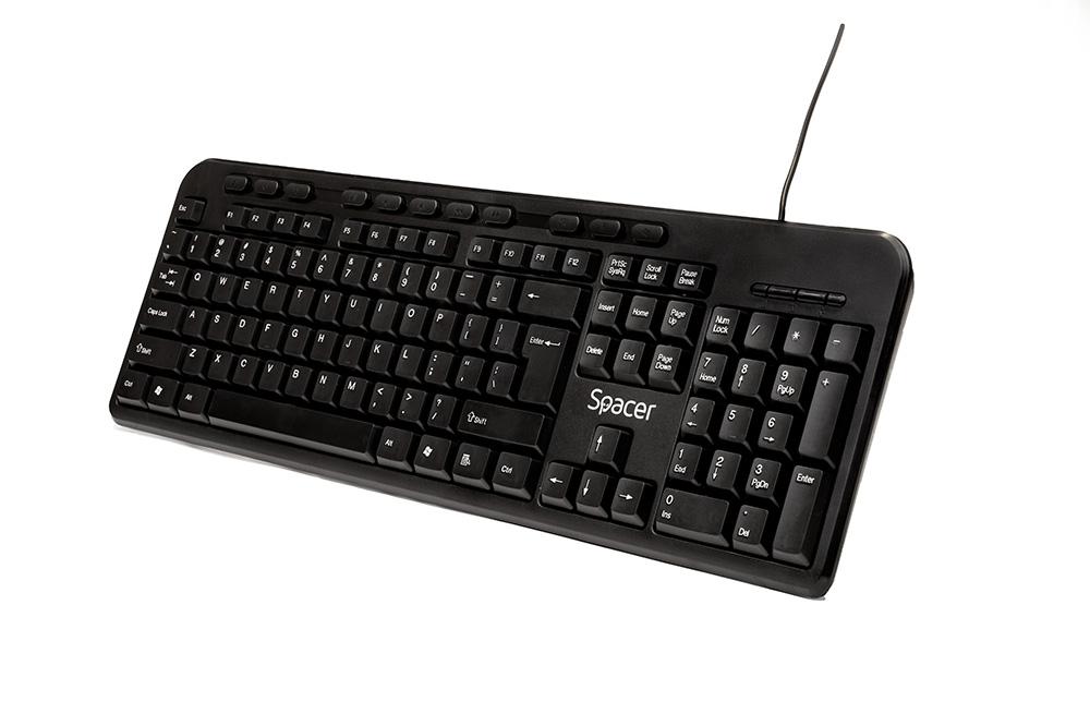 Tastatura Spacer SPKB-169 cu fir, USB, multimedia, 104 taste + - imagine 4