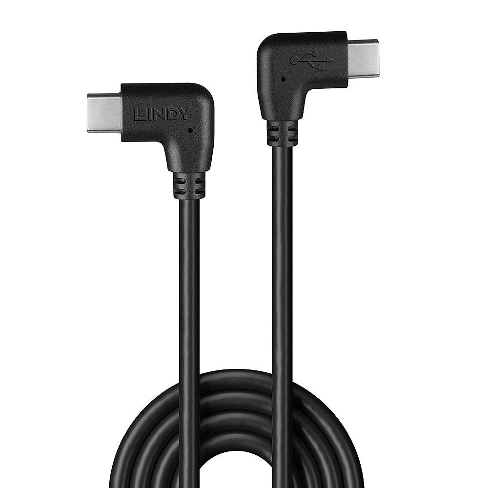 Cablu Lindy USB C 2 x 90°, lungime 1m, putere - imagine 3