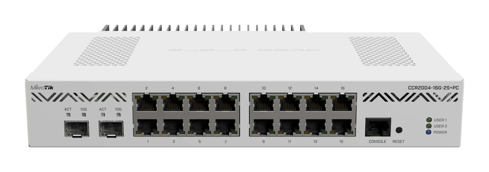MIKROTIK ETHERNET ROUTER CCR2004-16G-2S+PC, 16 X 10/100/1000, 2XSFP+ Ports, CPU: - imagine 5
