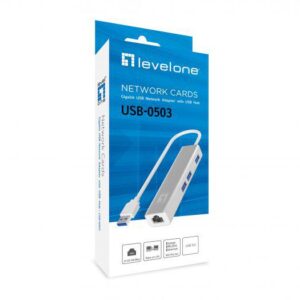 LevelOne USB-0503 Gigabit USB Network Adapter with USB Hub, 110